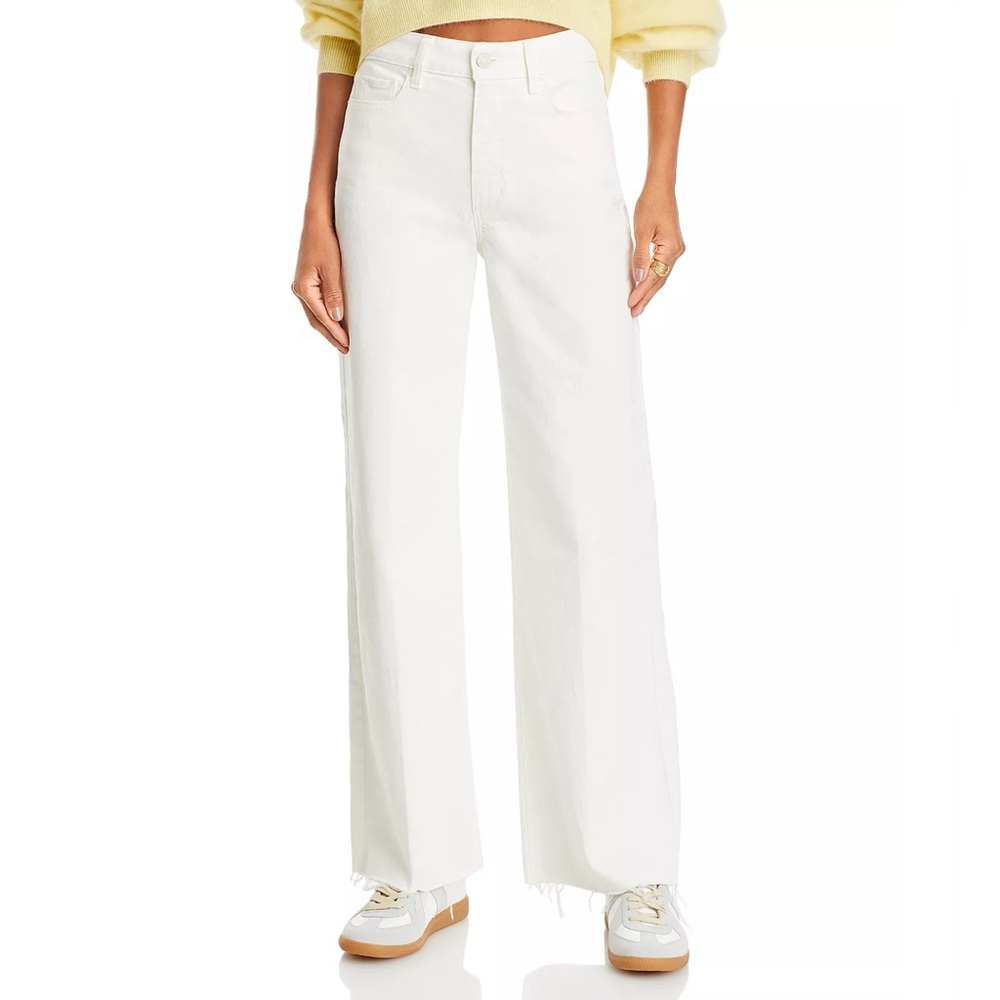 NWT PAIGE Anessa High Rise Raw Hem Jeans in Tonal Ecru Size 26